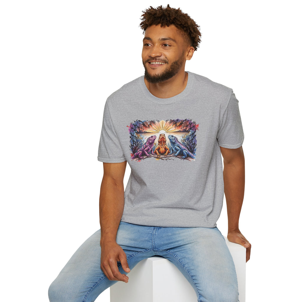 Tres iguanas T-Shirt — Sunrise Tribal Animal Harmony Tee