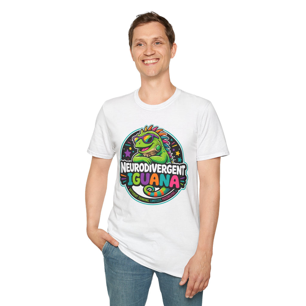 Neurodivergent Iguana T-Shirt — Colorful Pride Graphic Tee