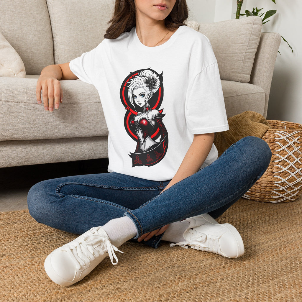 Vampy Gothic Girl Graphic Tee – Dark Anime Skull Design