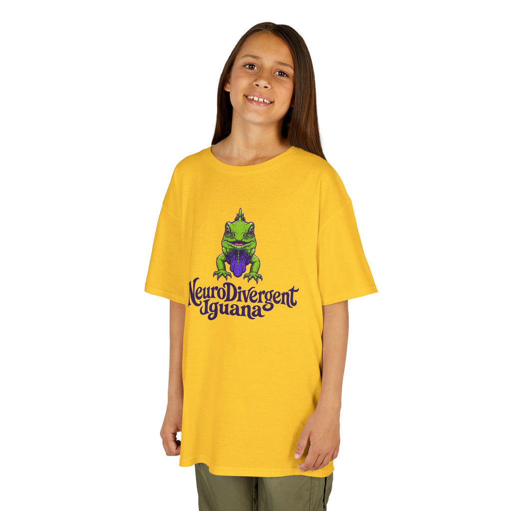 Kids Tee — 'NeuroDivergent Iguana' Graphic