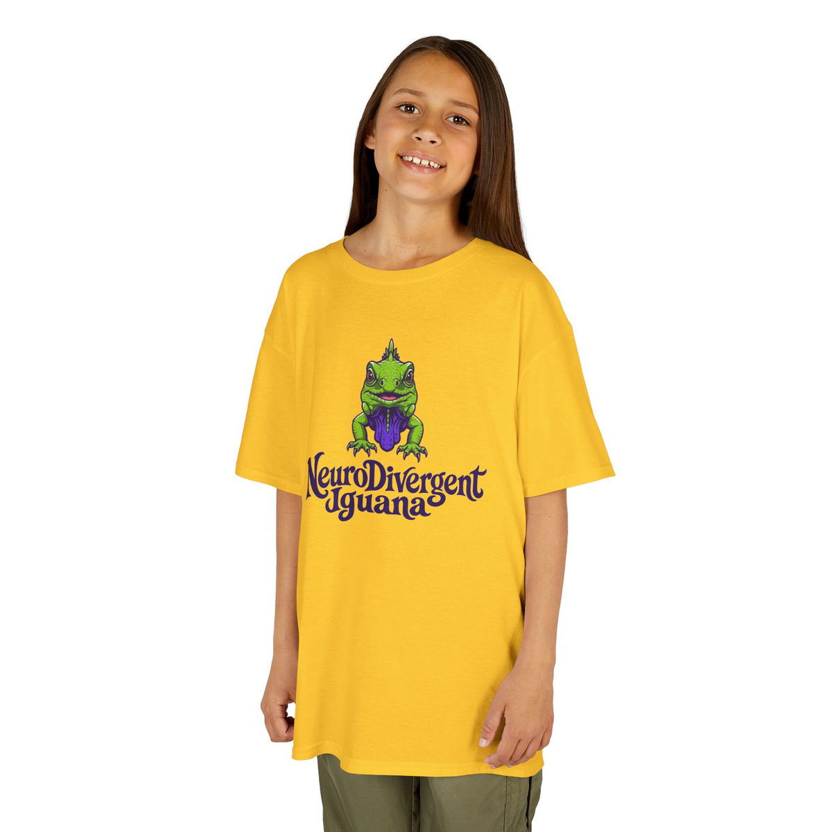 Kids Tee — 'NeuroDivergent Iguana' Graphic