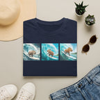 Surfing Bear T-Shirt — Vintage Triptych Wave Art Tee