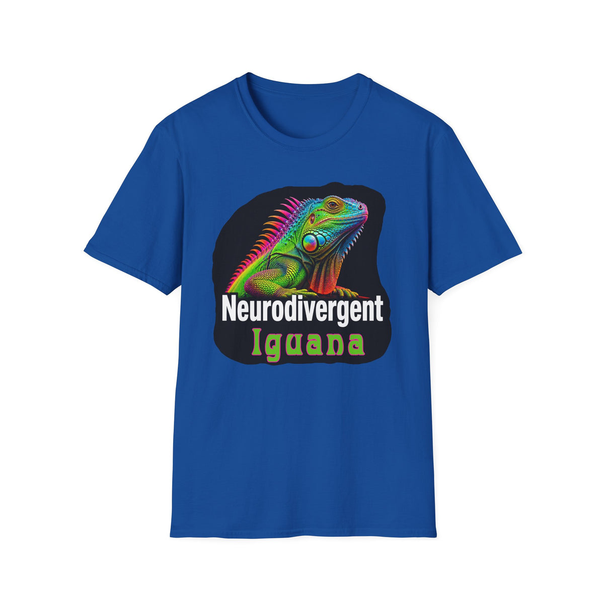 Neurodivergent Iguana T-Shirt — Colorful Rainbow Iguana Tee