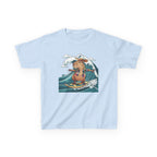 Kids Surfing Bear Graphic Tee — Cute Adventure Whale-Wave Design