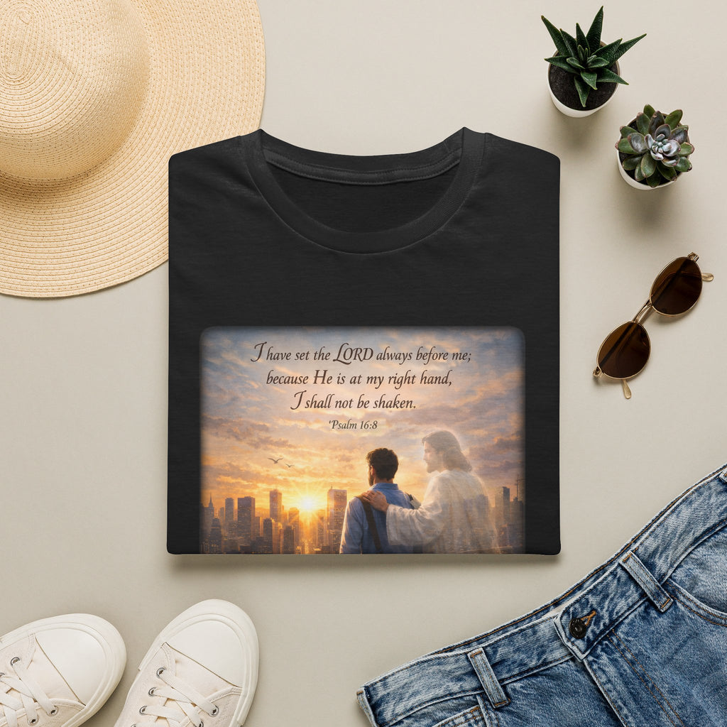 Christian Faith T-Shirt — Psalm 16:8 "I Have Set the LORD Always Before Me" Inspirational Tee