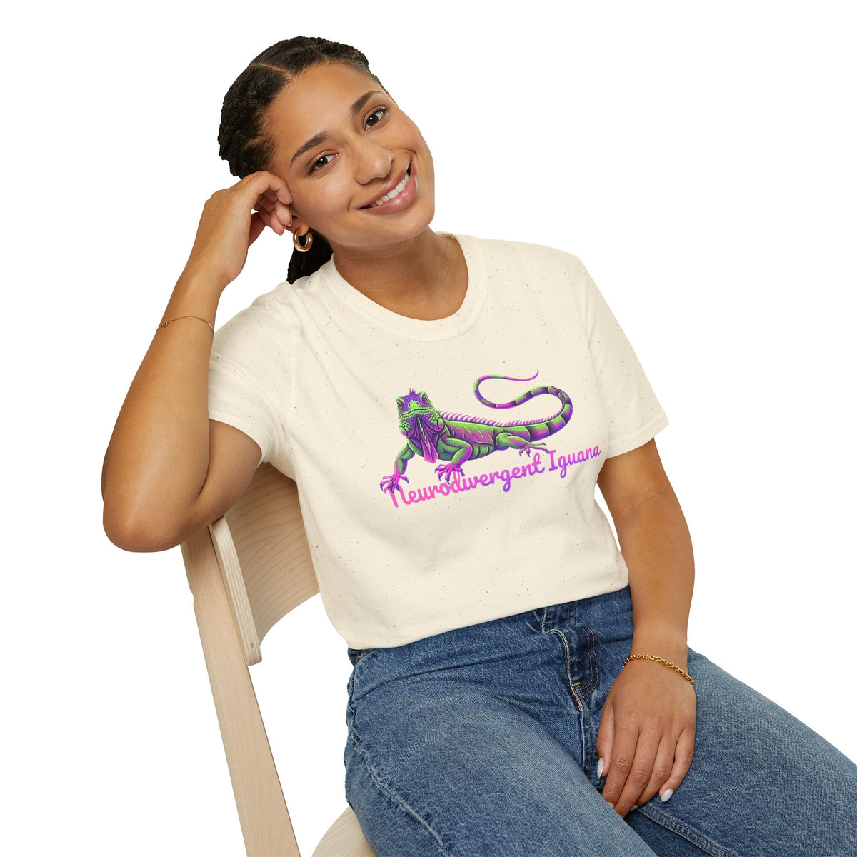Neurodivergent Iguana T-Shirt — Colorful Pride Lizard Tee