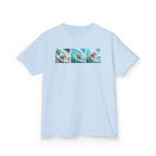 Kids Surfing Waves Tee — Triple Wave Surfboard Graphic Kids T‑Shirt