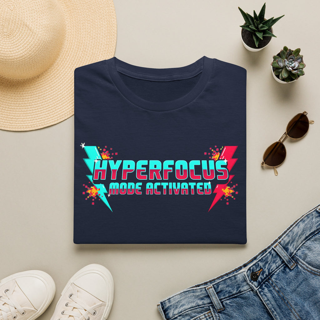 Hyperfocus Mode Activated T-Shirt — Retro Lightning Gamer Focus Tee