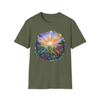 Sunrise Iguanas T-Shirt — Colorful Mountain Sunrise with Forest Trail