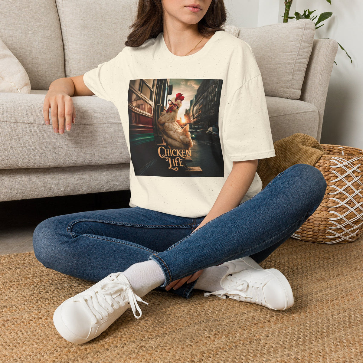 Chicken Life Graphic T‑Shirt — Funny Urban Chicken Design