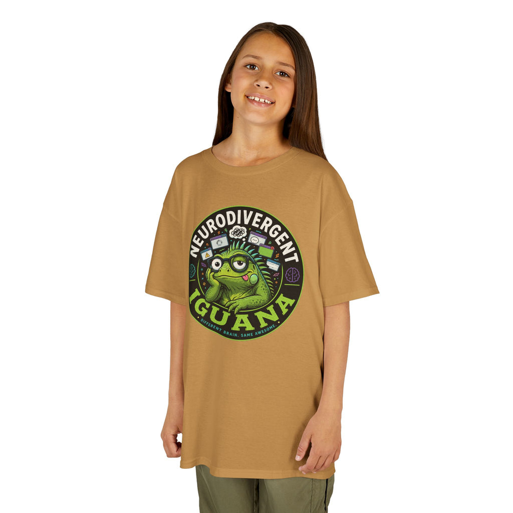 Kids T‑Shirt — "Neurodivergent Iguana" Graphic Tee