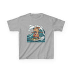 Kids Surfing Bear Graphic Tee — Cute Adventure Whale-Wave Design
