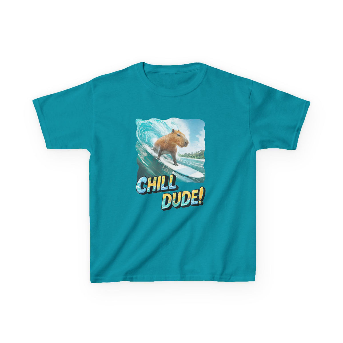 Kids Tee — 'Chill Dude!' Surfing Hamster Graphic