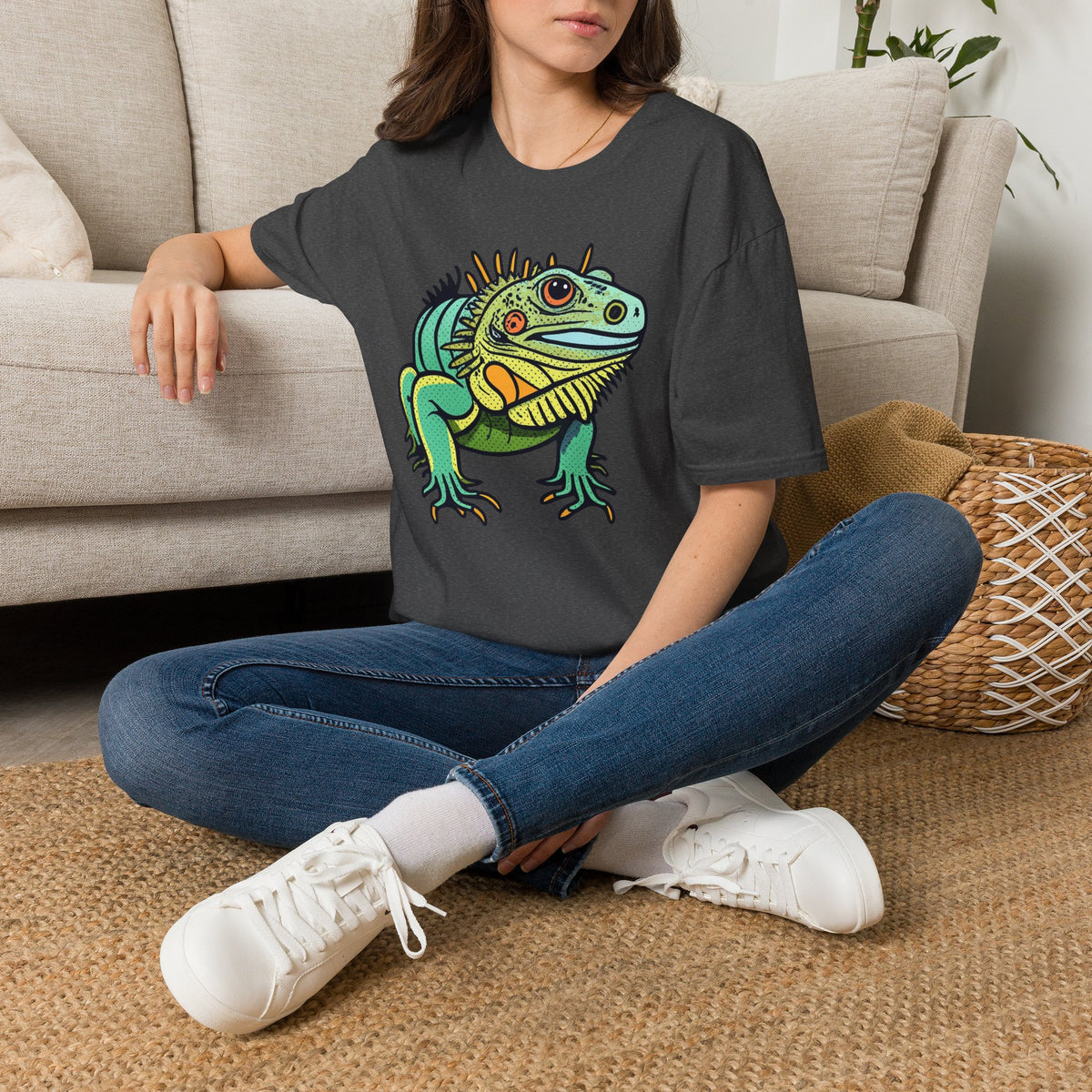 Iguana Graphic T-Shirt — Colorful Tropical Reptile Tee