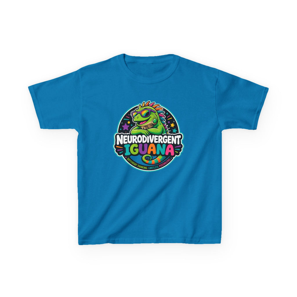 Kids T‑Shirt — "Neurodivergent Iguana" Colorful Pride Tee
