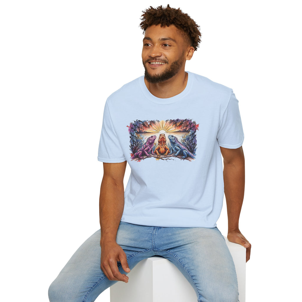 Tres iguanas T-Shirt — Sunrise Tribal Animal Harmony Tee