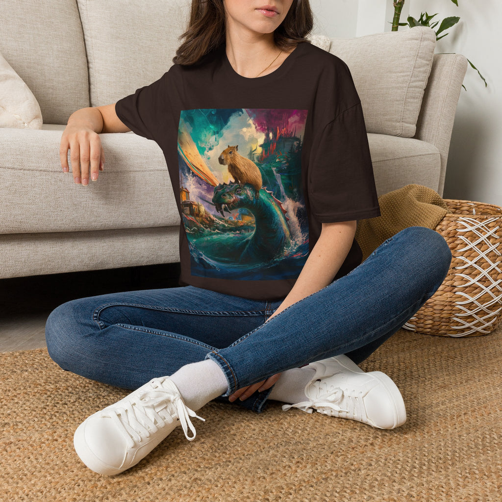 Capybara & Serpent Fantasy T-Shirt — Whimsical Nature Art Tee