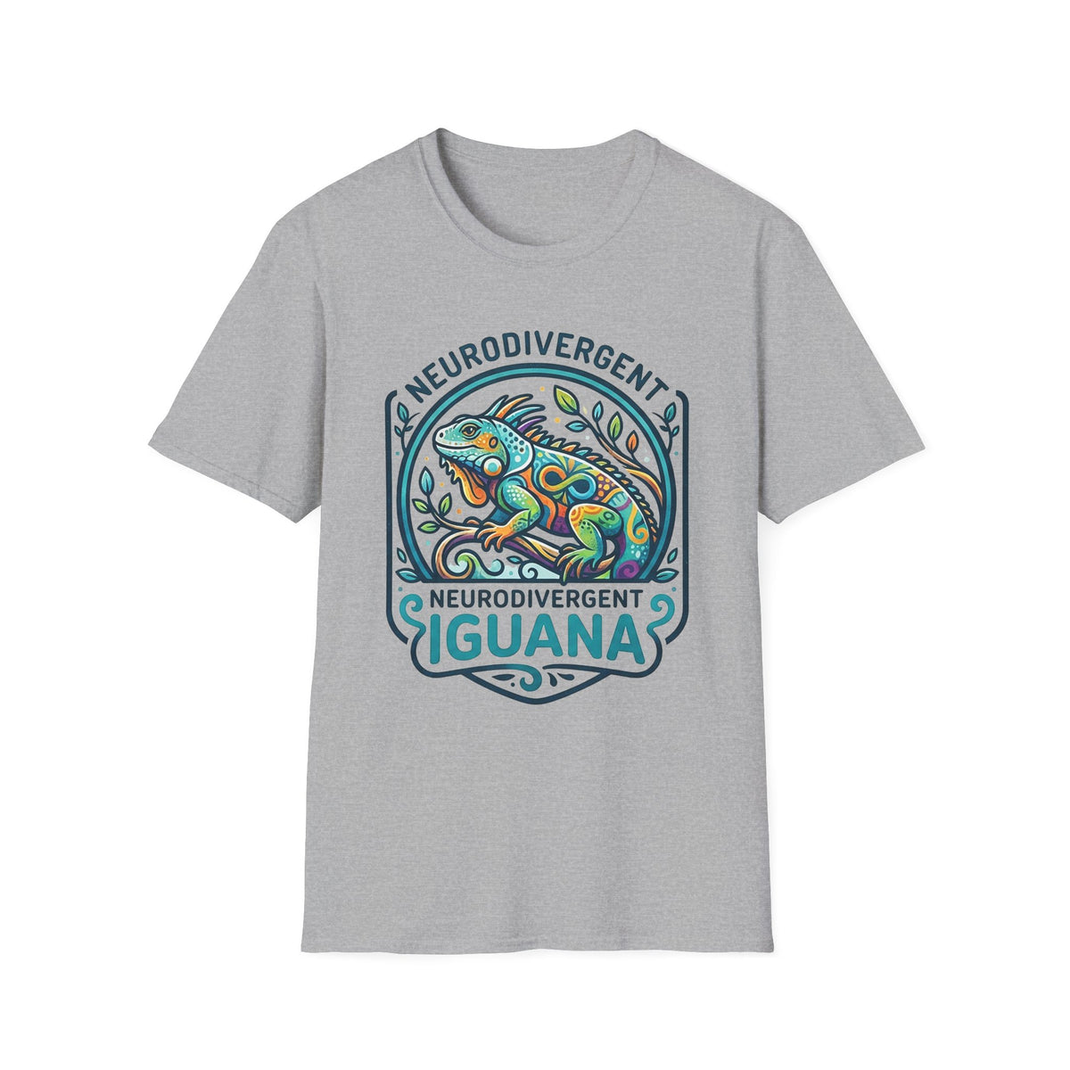 Neurodivergent Iguana T-Shirt — Colorful Pride Design