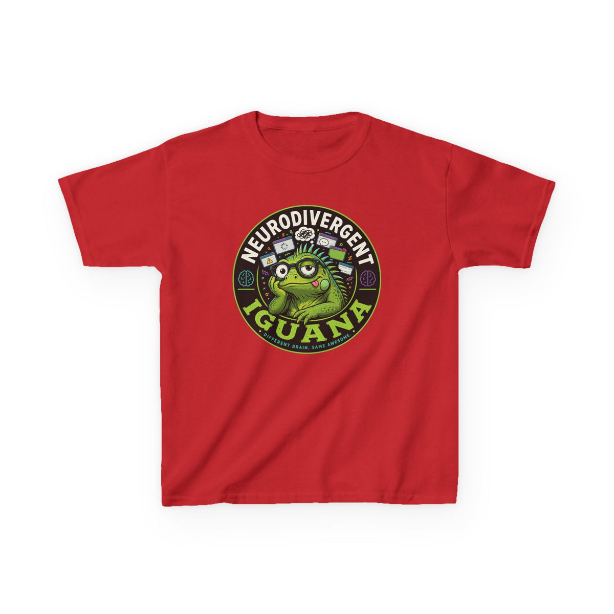 Kids T‑Shirt — "Neurodivergent Iguana" Graphic Tee