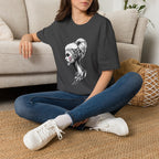 Women’s Portrait Tee — Artistic Side Profile Face Graphic T-Shirt