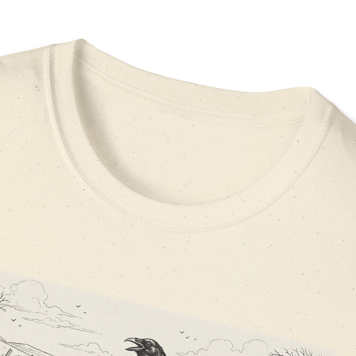Crow on Pumpkin Field T-Shirt — Vintage Harvest Halloween Tee