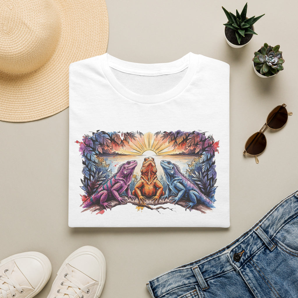 Tres iguanas T-Shirt — Sunrise Tribal Animal Harmony Tee