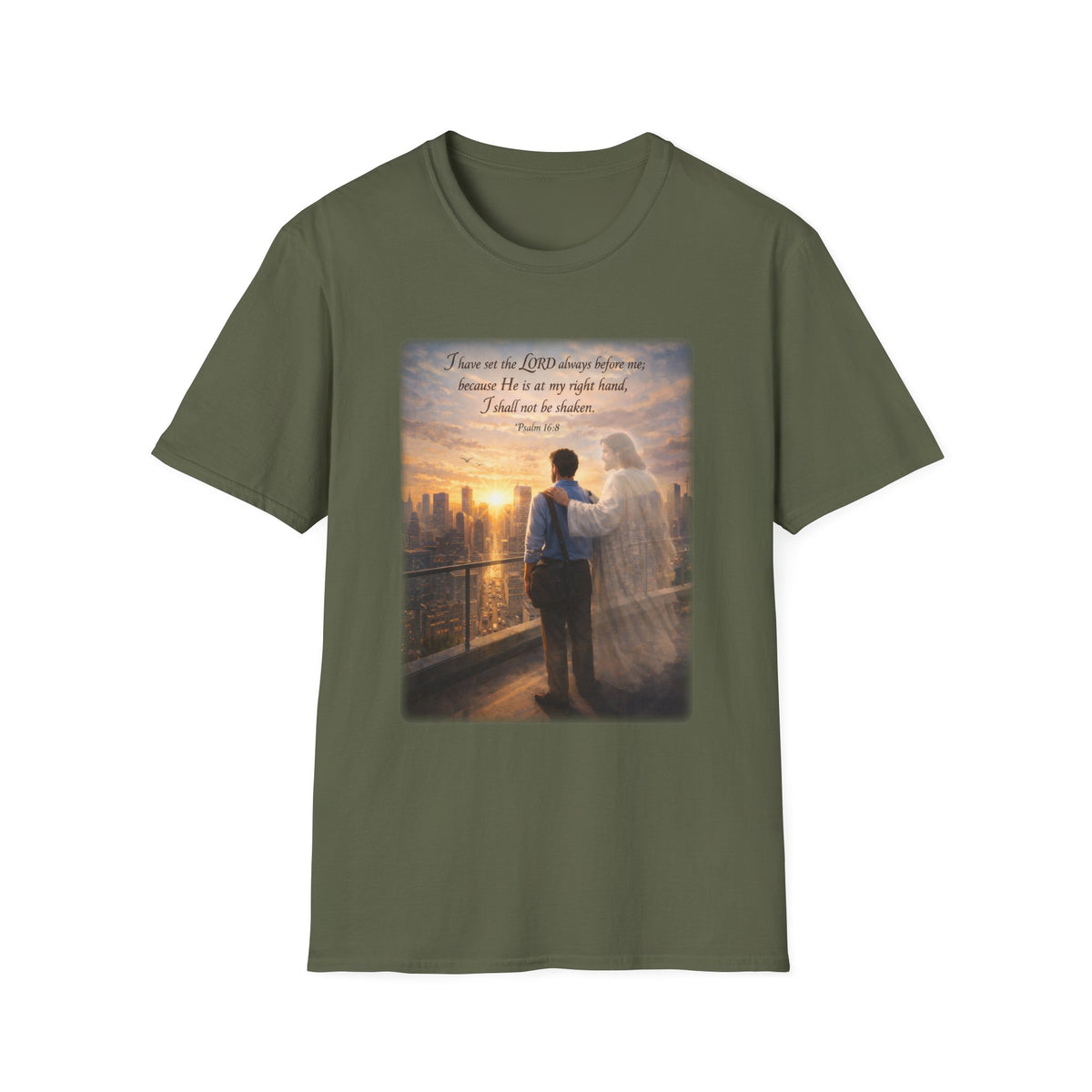 Christian Faith T-Shirt — Psalm 16:8 "I Have Set the LORD Always Before Me" Inspirational Tee