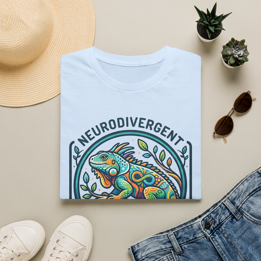 Neurodivergent Iguana T-Shirt — Colorful Pride Design
