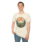 Sunrise Jungle T-Shirt — Retro Tropical Sunset Graphic Tee