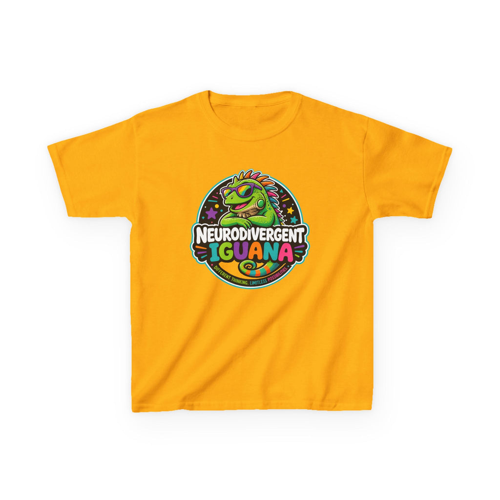 Kids T‑Shirt — "Neurodivergent Iguana" Colorful Pride Tee
