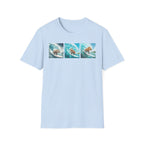 Surfing Bear T-Shirt — Vintage Triptych Wave Art Tee