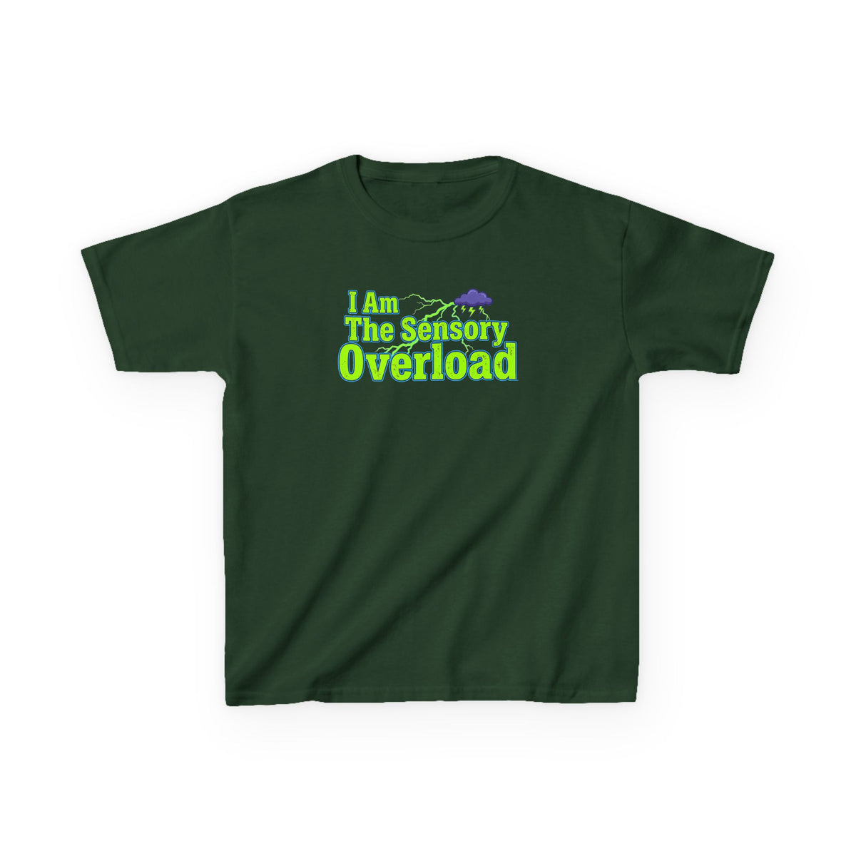 Kids T-Shirt — "I Am The Sensory Overload" Neon Graphic