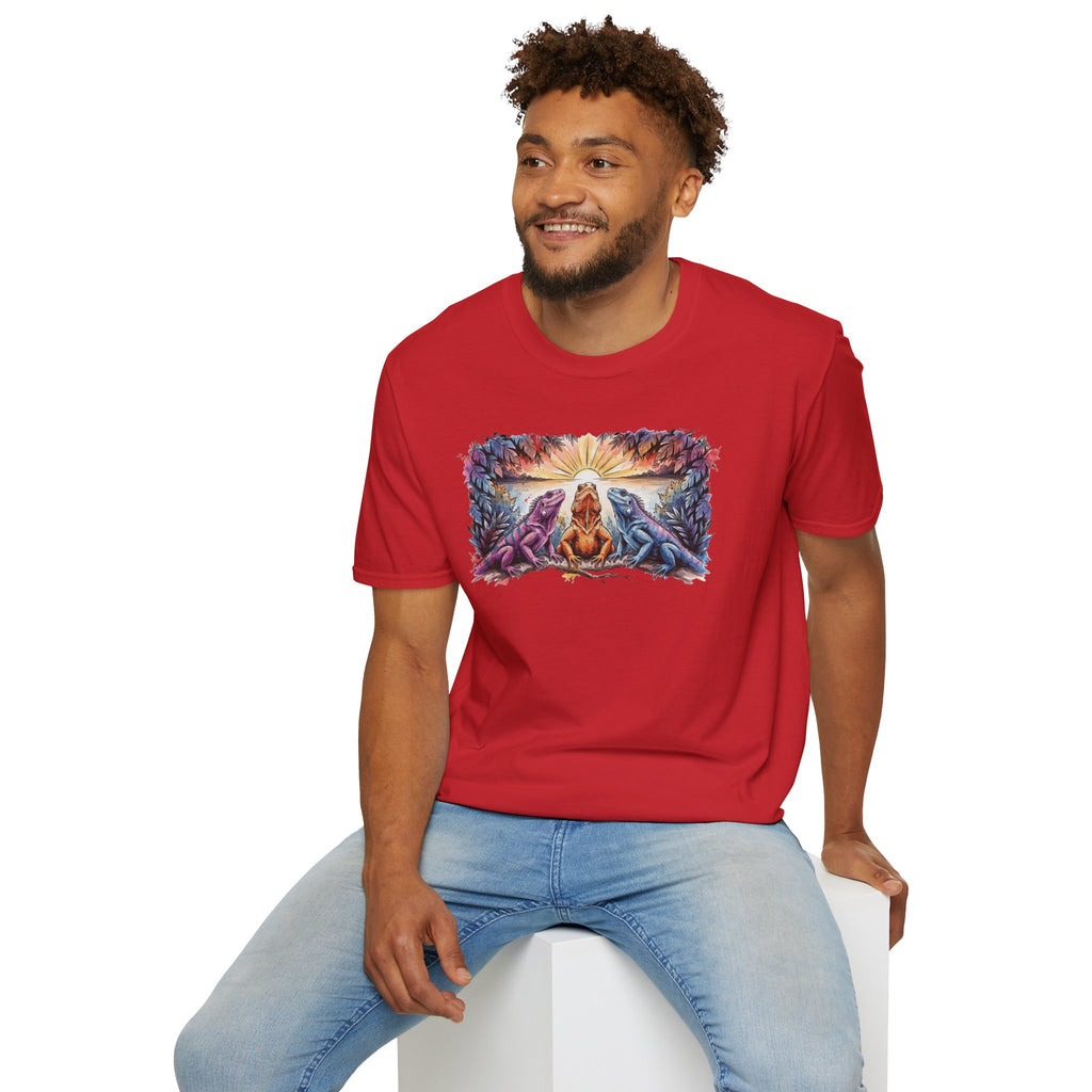 Tres iguanas T-Shirt — Sunrise Tribal Animal Harmony Tee