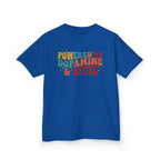 Kids T‑Shirt – "Powered by Dopamine & Spite" Retro Graphic Tee