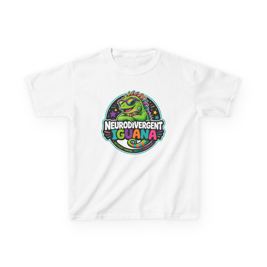 Kids T‑Shirt — "Neurodivergent Iguana" Colorful Pride Tee