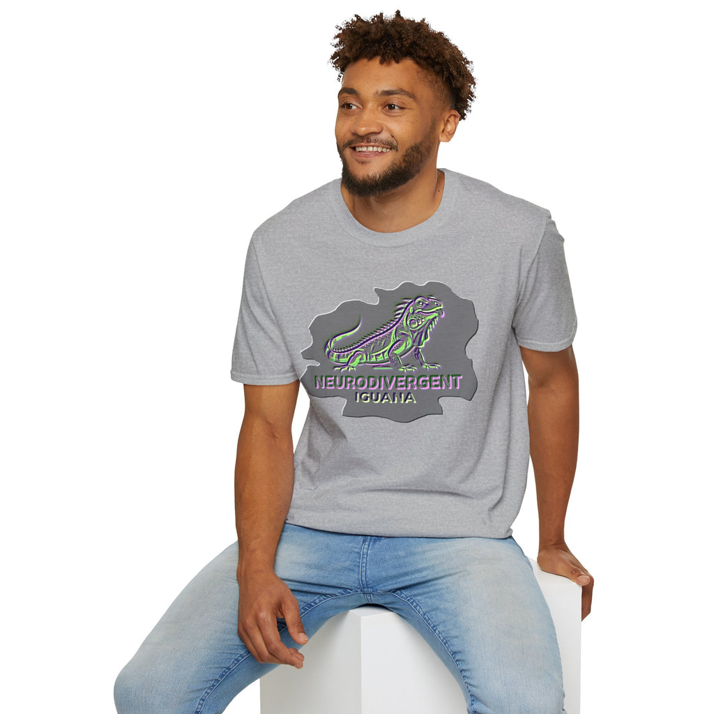 Neurodivergent Iguana T-Shirt — Colorful Pride lizard design