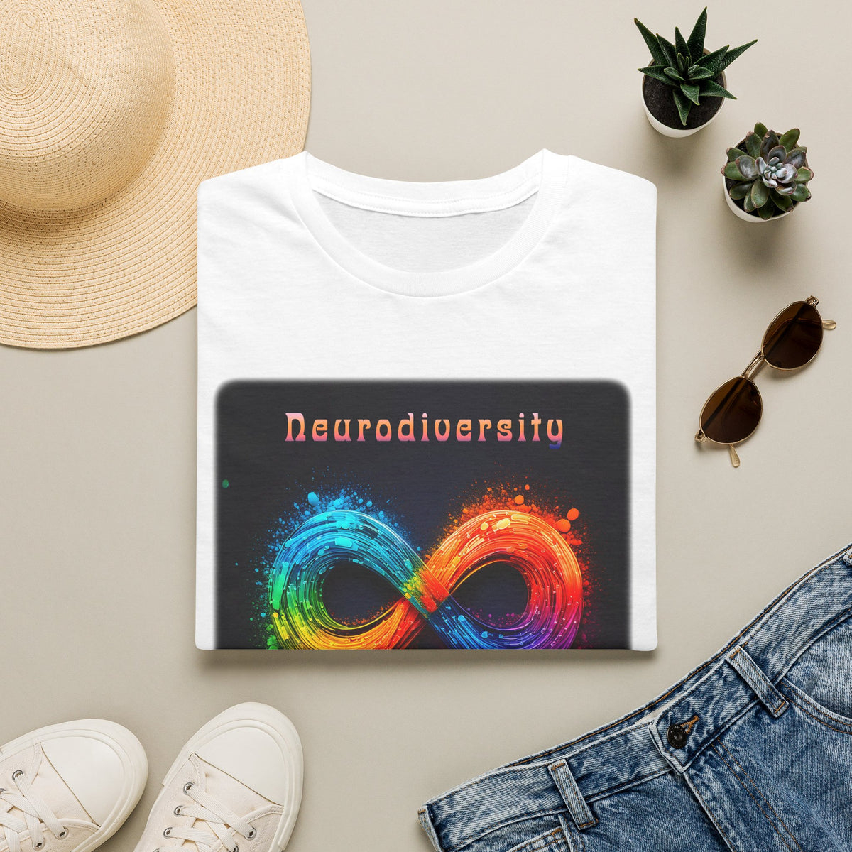 Neurodiversity Infinity T-Shirt — Brighten Our World Rainbow Design