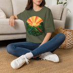 Sunrise Jungle T-Shirt — Tropical Iguana Sunset Graphic Tee