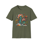Mushroom Garden T-Shirt — Retro Psychedelic Fungi Illustration