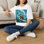 Surfing Capybara T-Shirt — Cute Animal Wave Graphic Tee
