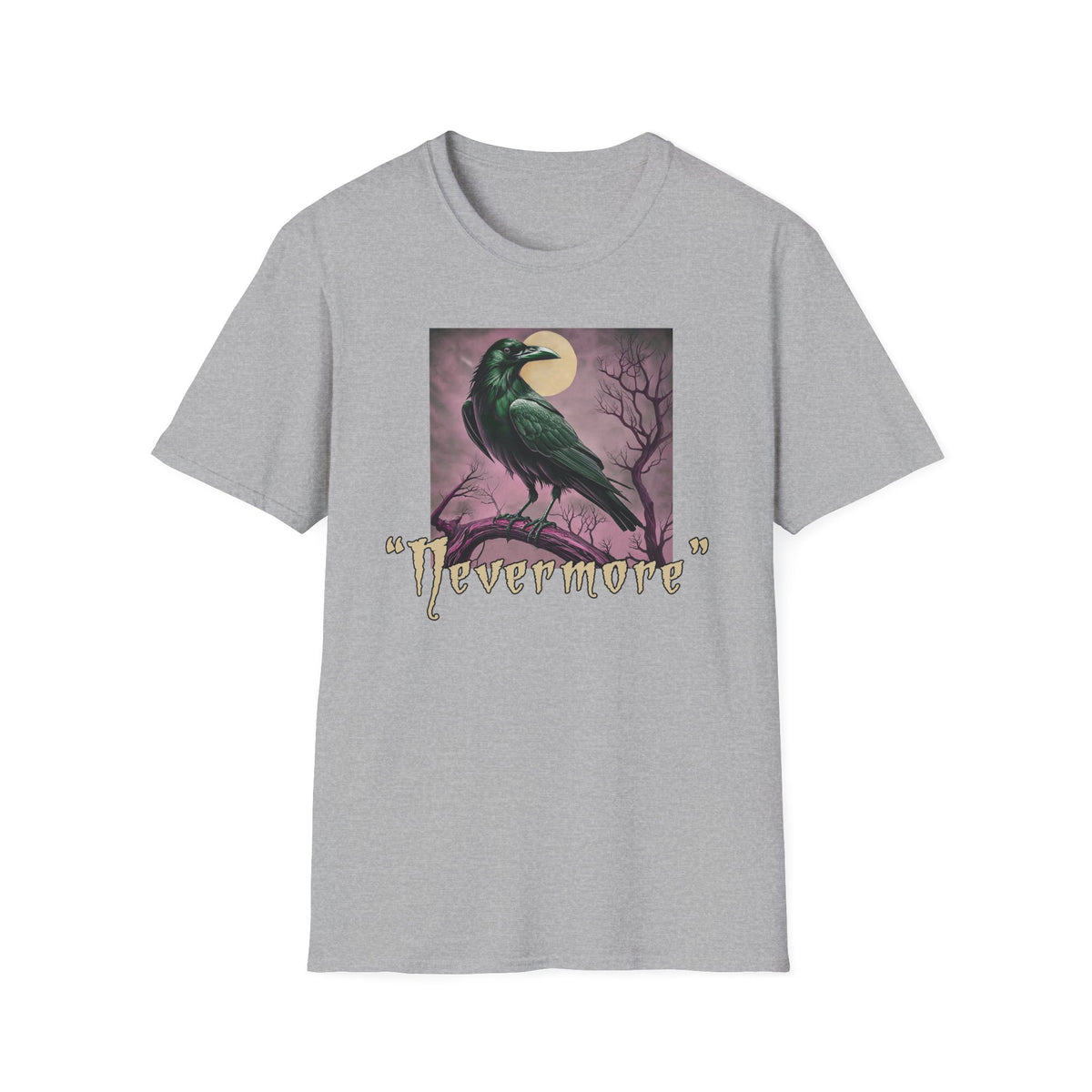 Raven 'Nevermore' T-Shirt — Gothic Moonlit Crow Tee