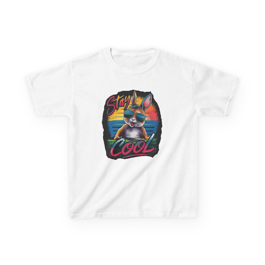 Kids T-Shirt — "Stay Cool" Sunglasses Cat Retro Graphic Tee