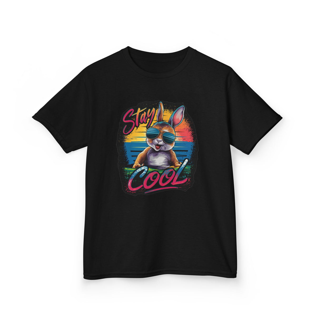 Kids T-Shirt — "Stay Cool" Sunglasses Cat Retro Graphic Tee
