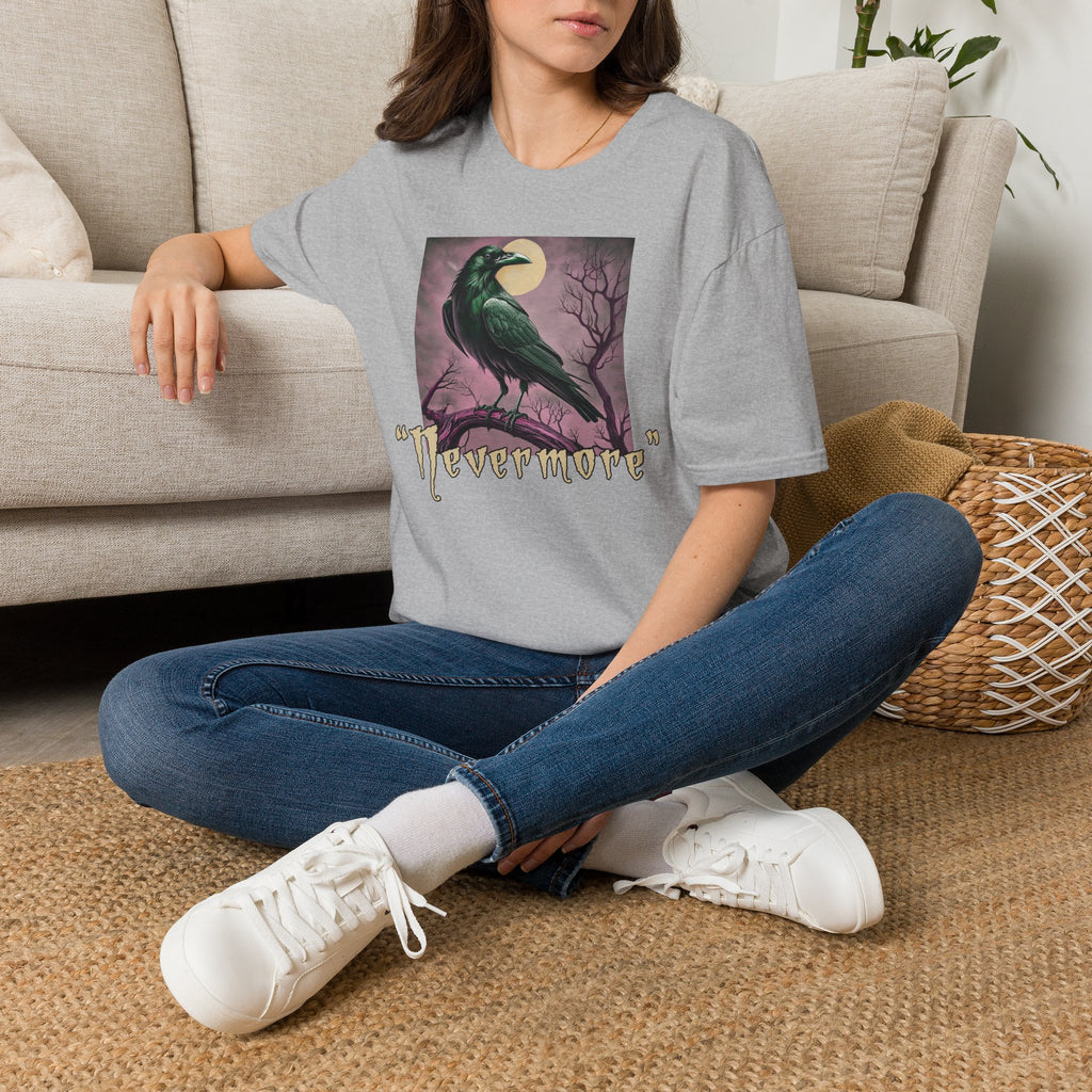Raven 'Nevermore' T-Shirt — Gothic Moonlit Crow Tee