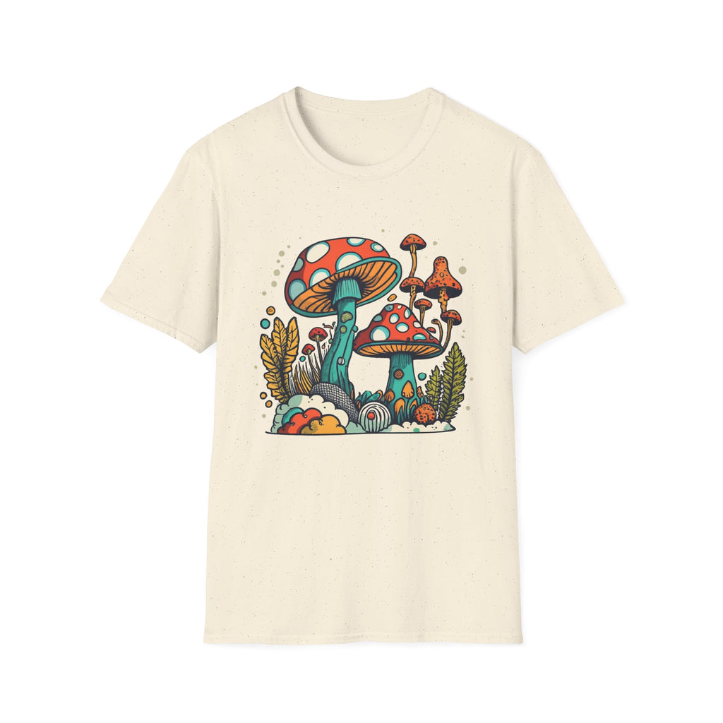 Mushroom Garden T-Shirt — Retro Psychedelic Fungi Illustration