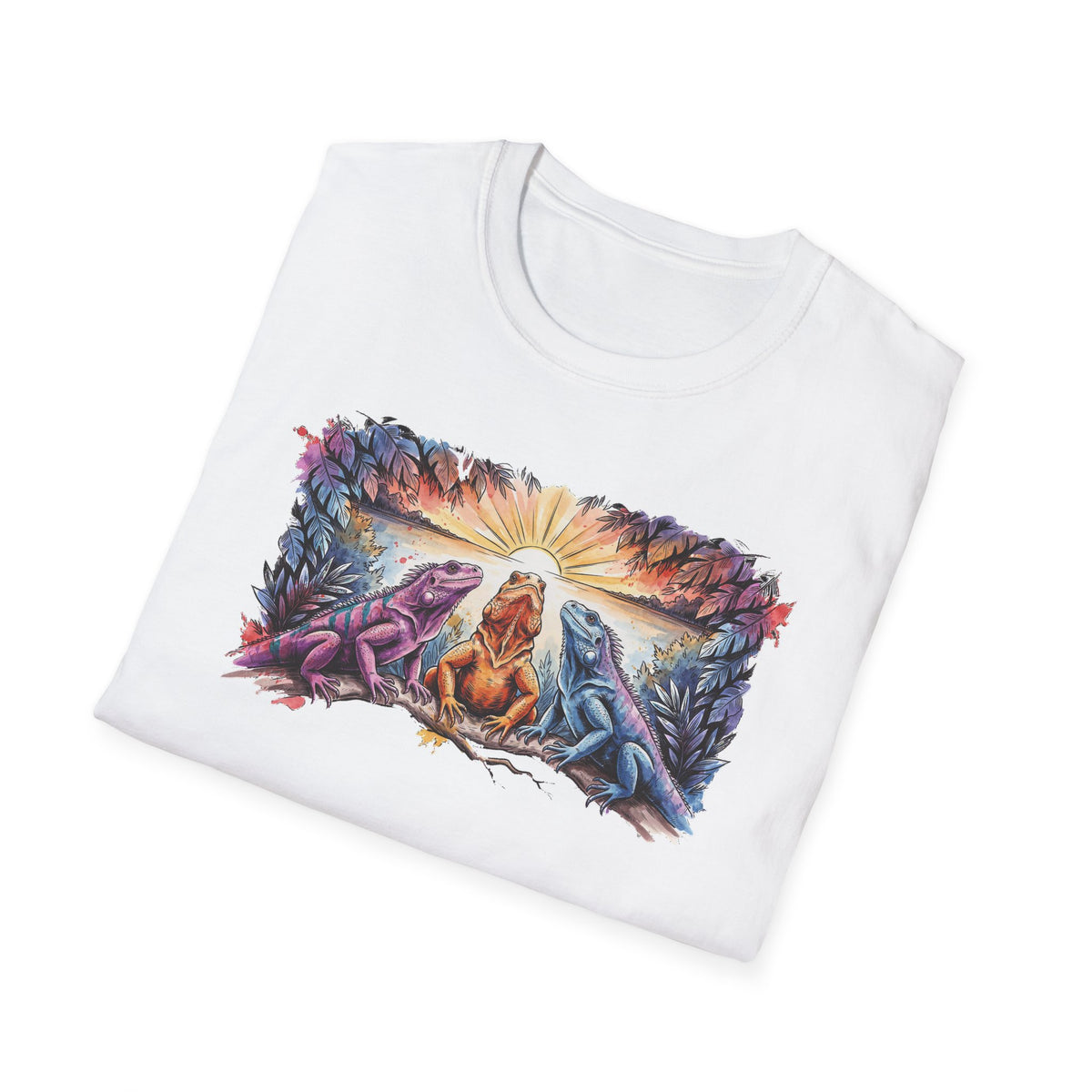 Tres iguanas T-Shirt — Sunrise Tribal Animal Harmony Tee