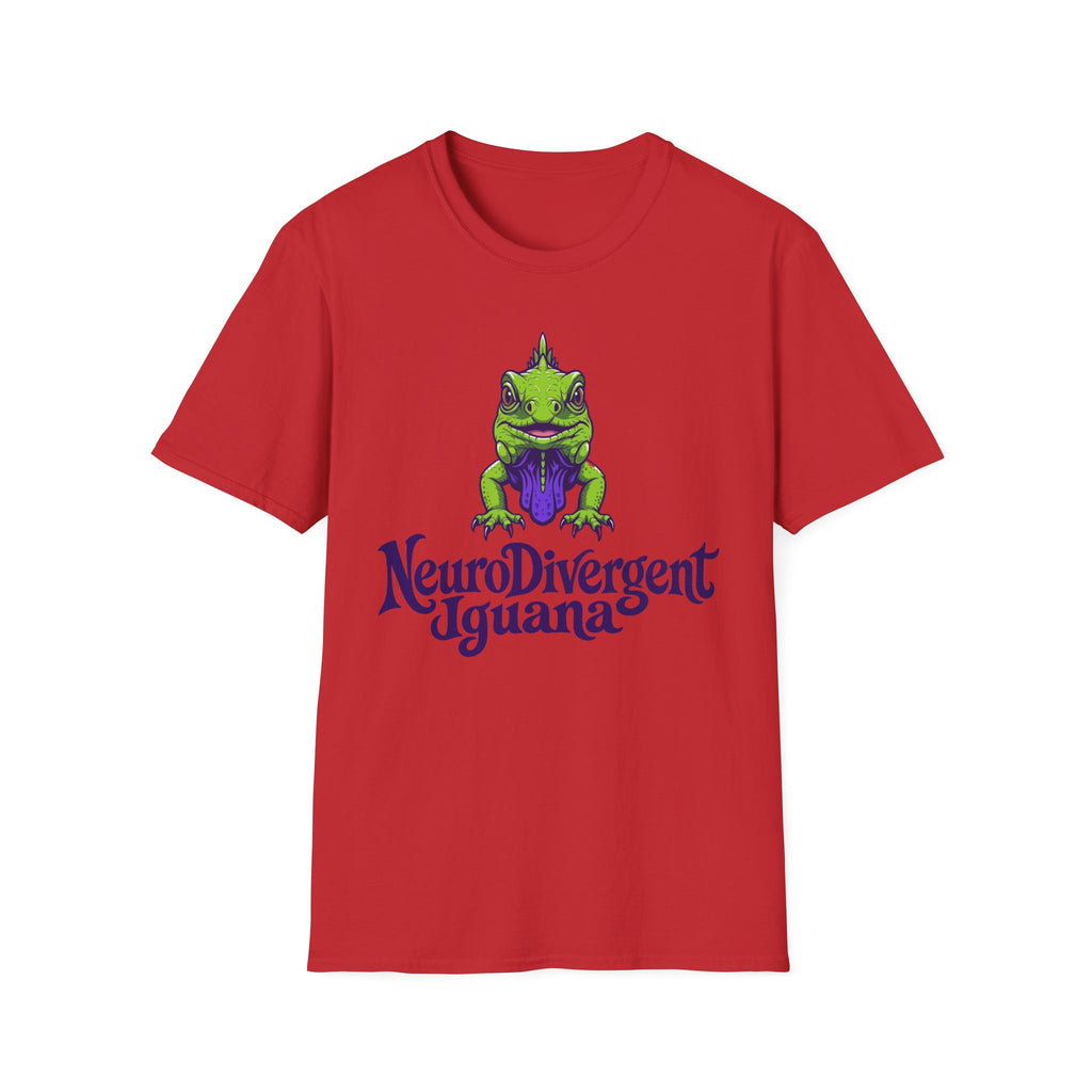 NeuroDivergent Iguana T-Shirt — Green Lizard Graphic Tee