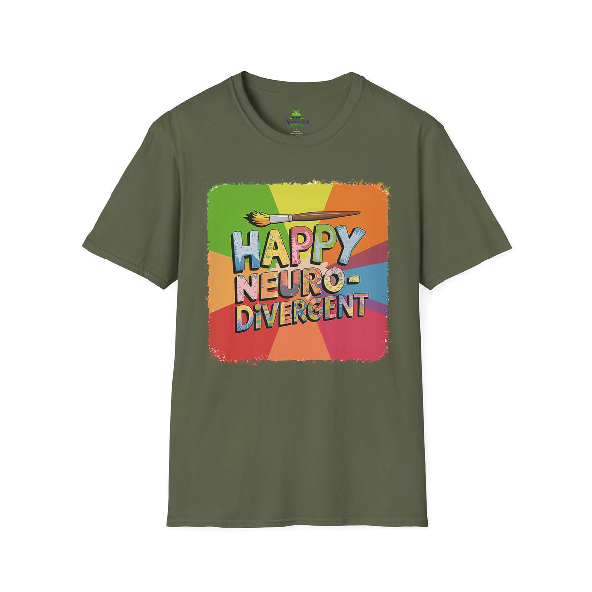 Happy Neurodivergent T-Shirt — Colorful Pride Art Tee