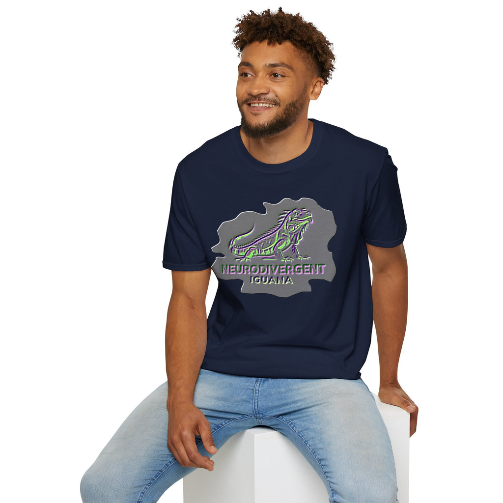 Neurodivergent Iguana T-Shirt — Colorful Pride lizard design