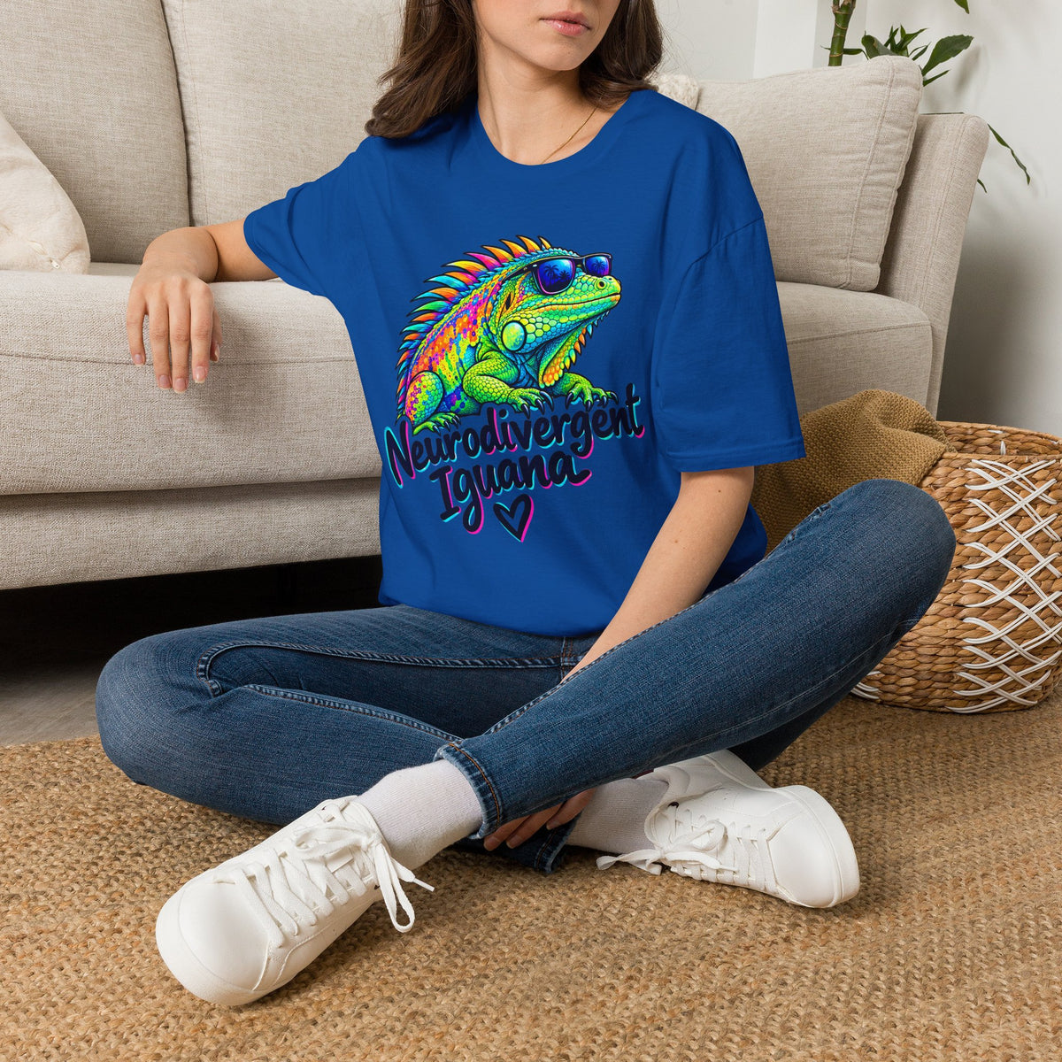 Neurodivergent Iguana T-Shirt – Colorful Pride Lizard Tee for Neurodiversity Awareness